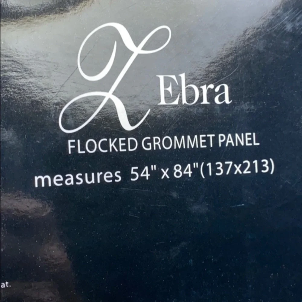 NWT One (1) Zebra Flocked Teal Grommet Top Curtain Fabric